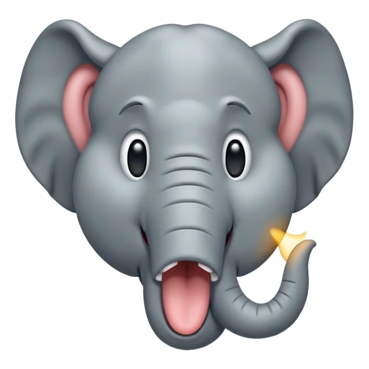 Cinematic Cute Yawning Elephant Portrait Emoji, Head tilted slightly with a dramatic, wide-open yawn, showcasing a soft, wrinkled gray hide with gently drooping ears and large, sleepy eyes, Simplified yet irresistibly adorable features, highly detailed, glowing with a soft, cozy glow, high shine, relaxed yet expressive, stylized with a touch of tender whimsy, bright and endearing, soft glowing outline, capturing the essence of a drowsy yet affectionate elephant, so drowsy it feels like it could stretch out of the screen and curl up for a nap! sticker