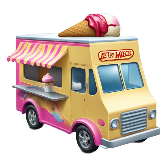 Hot wheels style 1917 ice cream food truck sticker