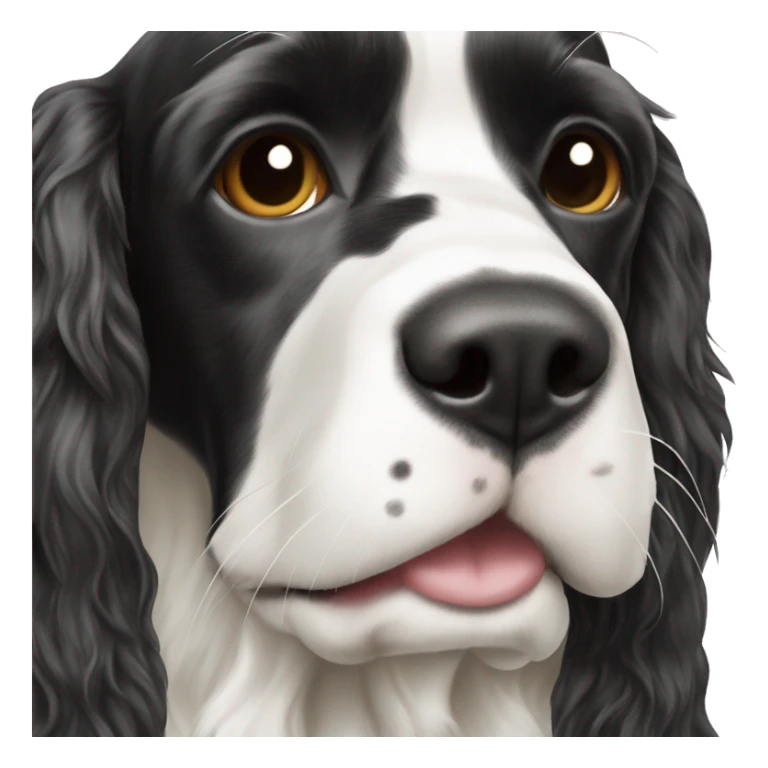black and white english cocker spaniel with nose spots  sticker