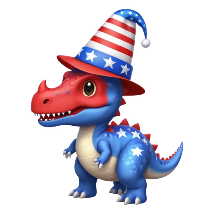 Dinosaur on 4th of july sticker