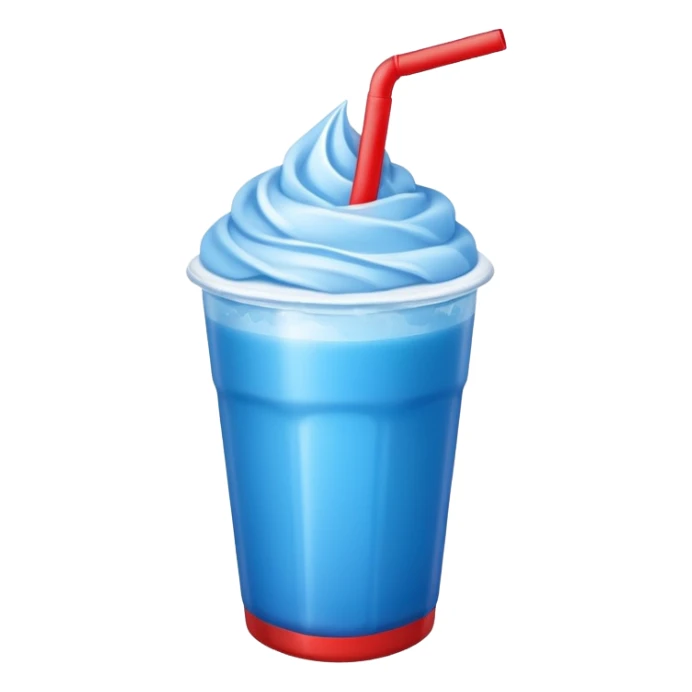 Blue slushie in a white and red cup sticker
