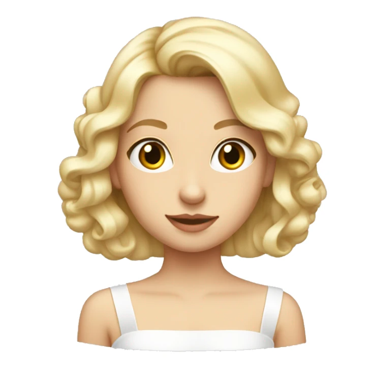 Blond girl wearing a white off shoulders top with bows on her hair  sticker