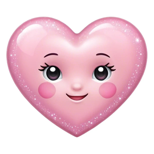 Sparkly baby pink Valentines Day heart  sticker