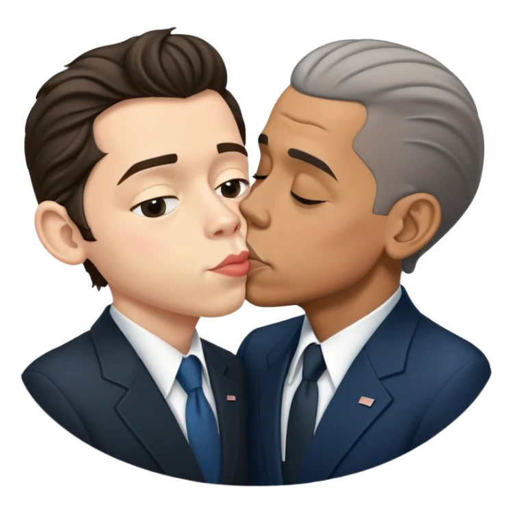 obama kissing harry styles sticker