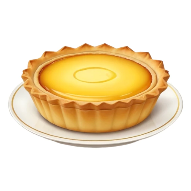 Hong Kong egg tart with flaky crust and yellow custard filling sticker
