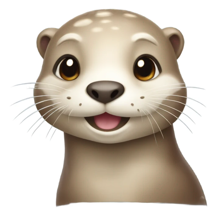 A cute and happy-looking otter face wearing seashell accessories. sticker
