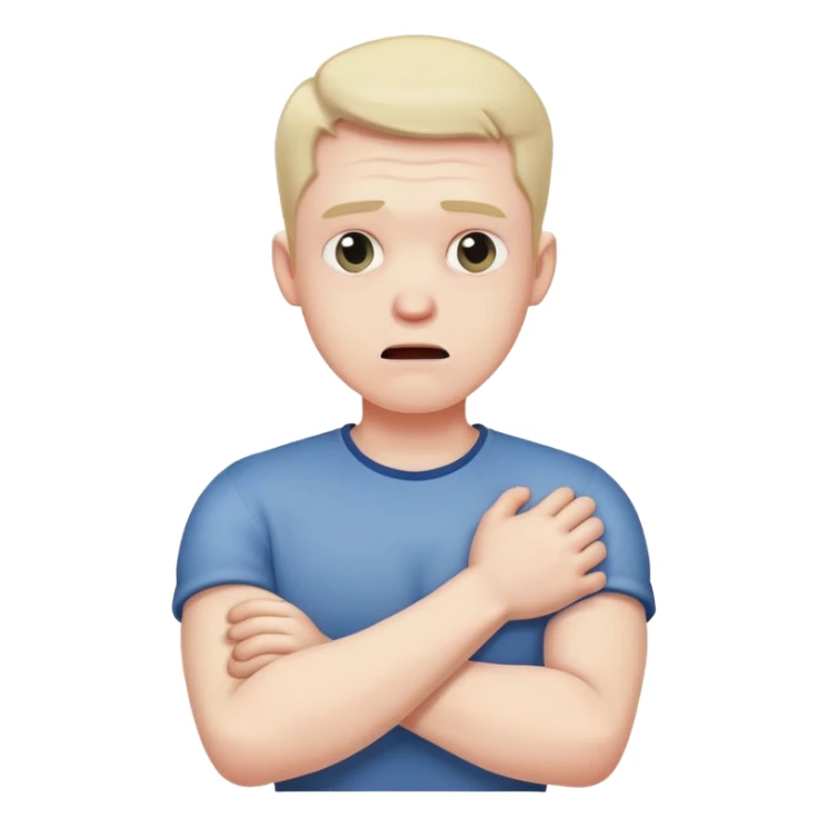 man with crossed arms choking  sticker