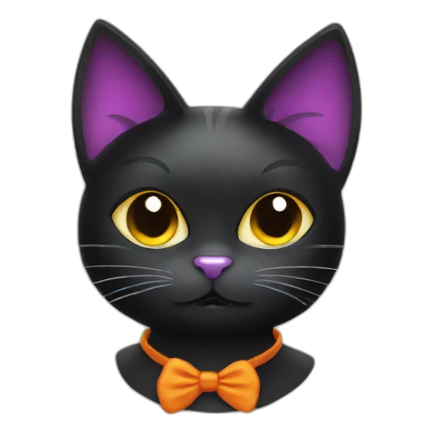 a black cat disguise in halloween costume sticker