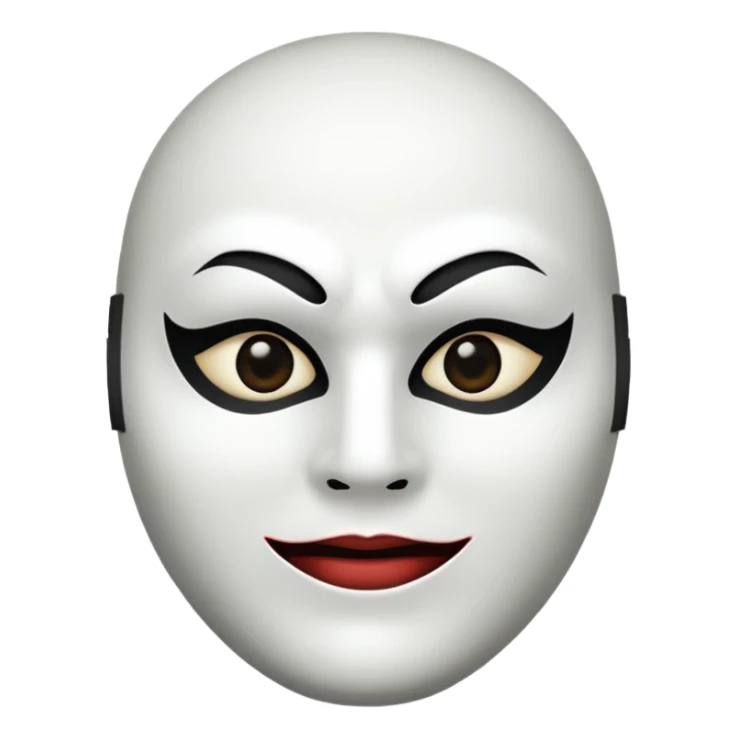  dark eyes dark mouth sly face white mask sticker