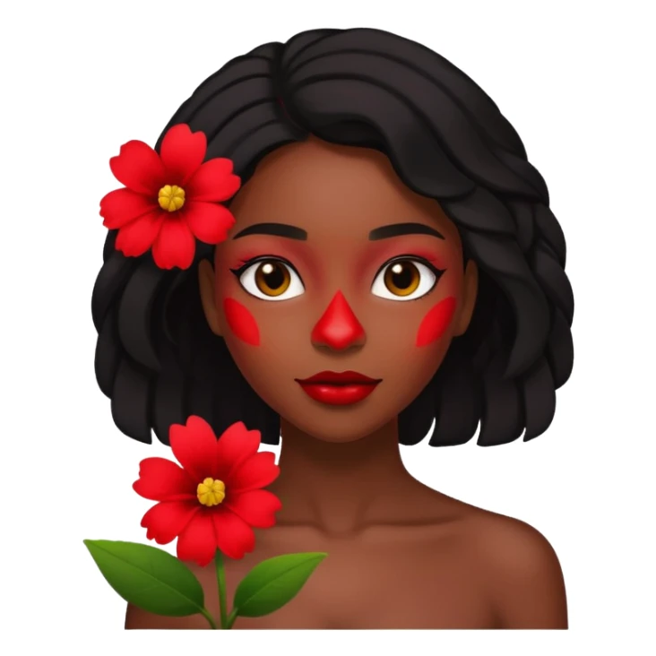 black woman holding flower sticker