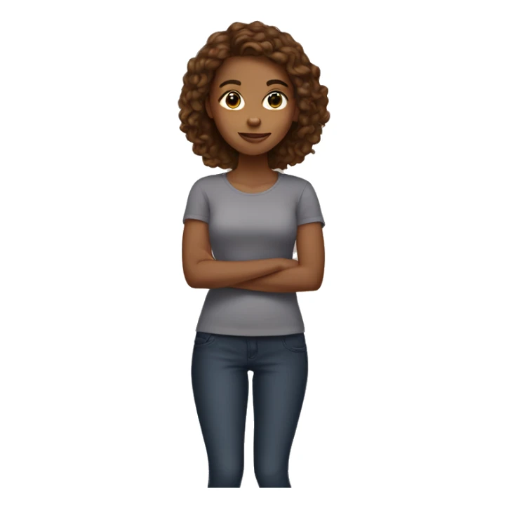 Light brown skin girl with brown hair sticker
