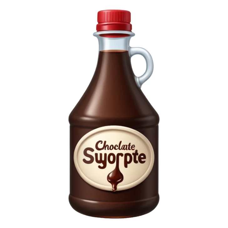 a bottle of chocolate syrup, simple, clear sticker