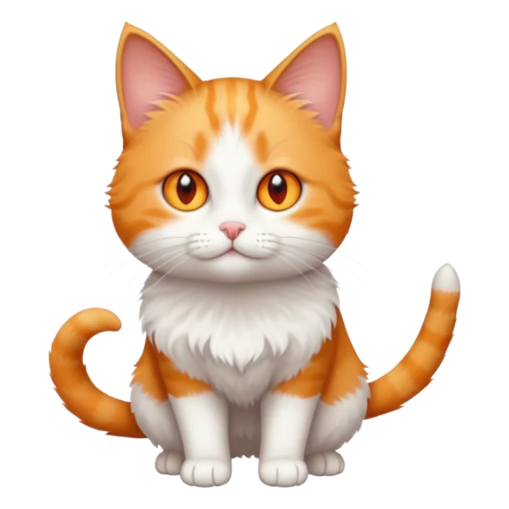 full body small short hair ginger and white cat with orange eyes  sticker