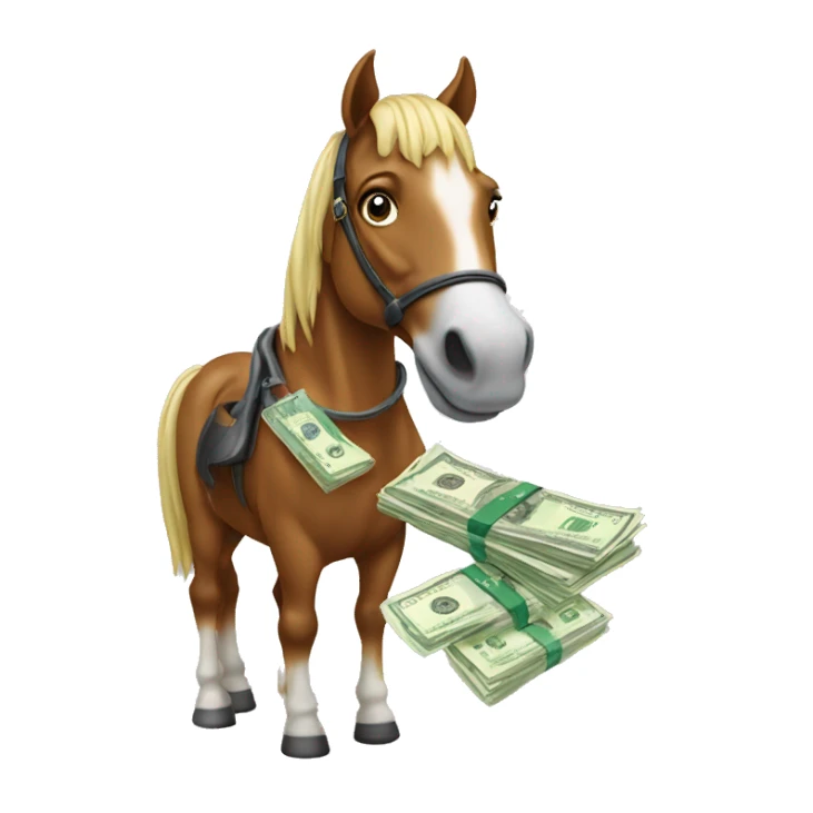 Horse with cash sticker
