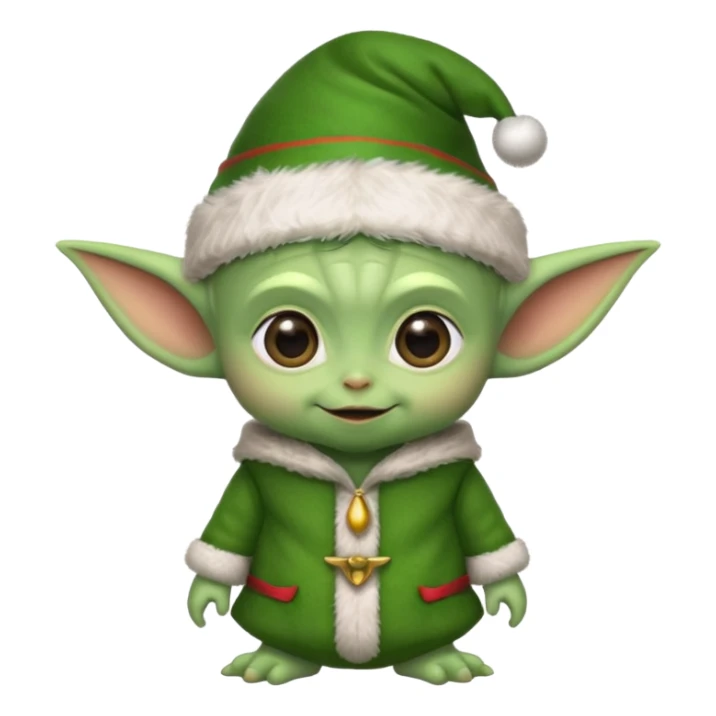 Baby joda con cappello da elfo di natale sticker