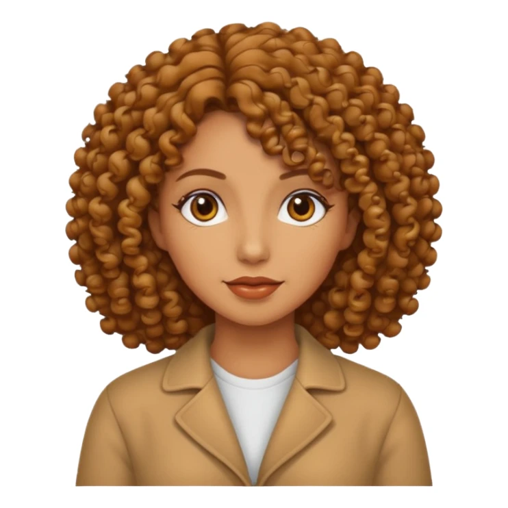 Mujer piel canela y pelo rizado sticker