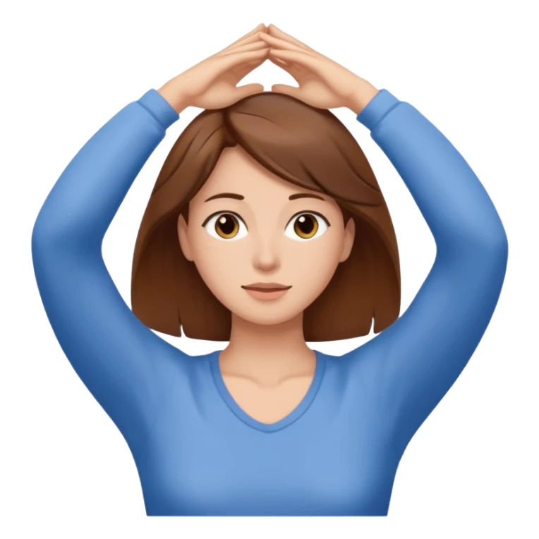 woman with brown hair stretching after waking up sticker