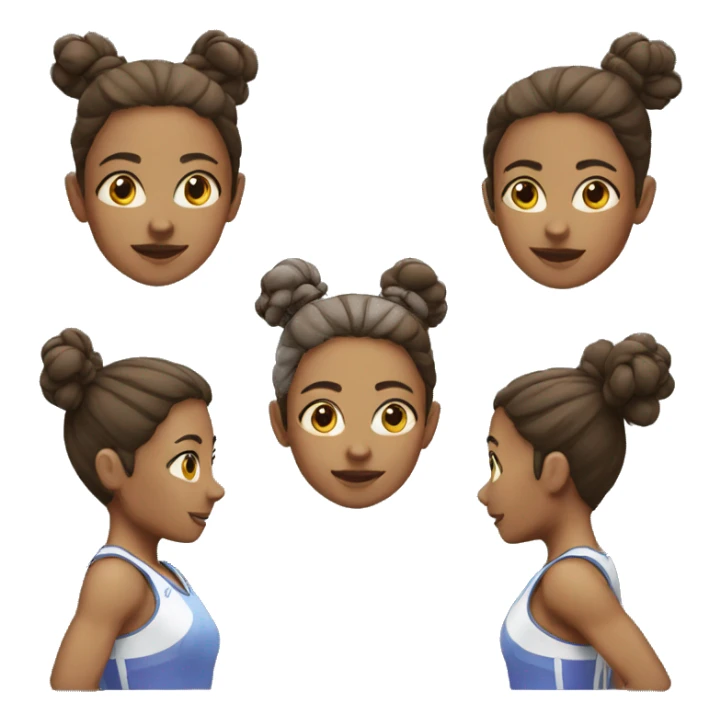 runner girl with antennas for hair sticker