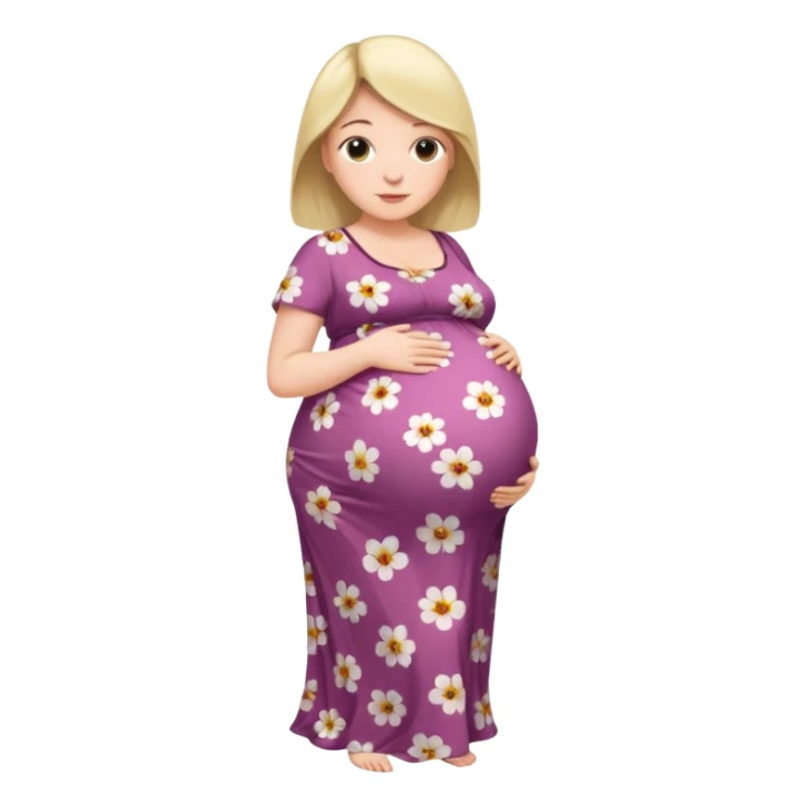 heavily pregnant woman with extra large overdue  belly sticker