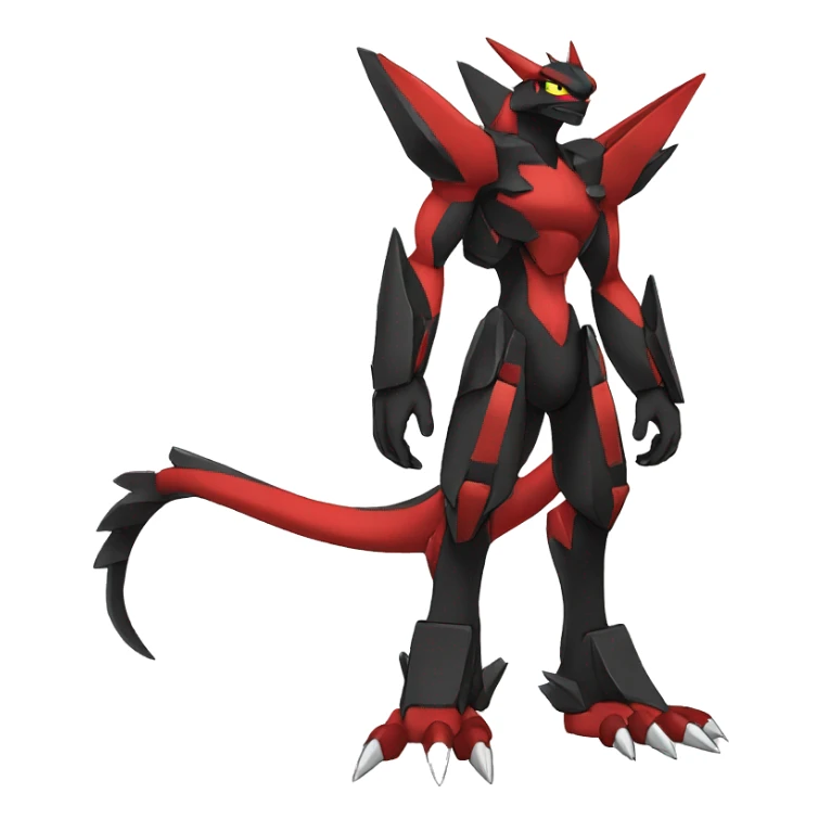  Cool Edgy Black Red Digimon-Fakemon-Guilmon full body sticker