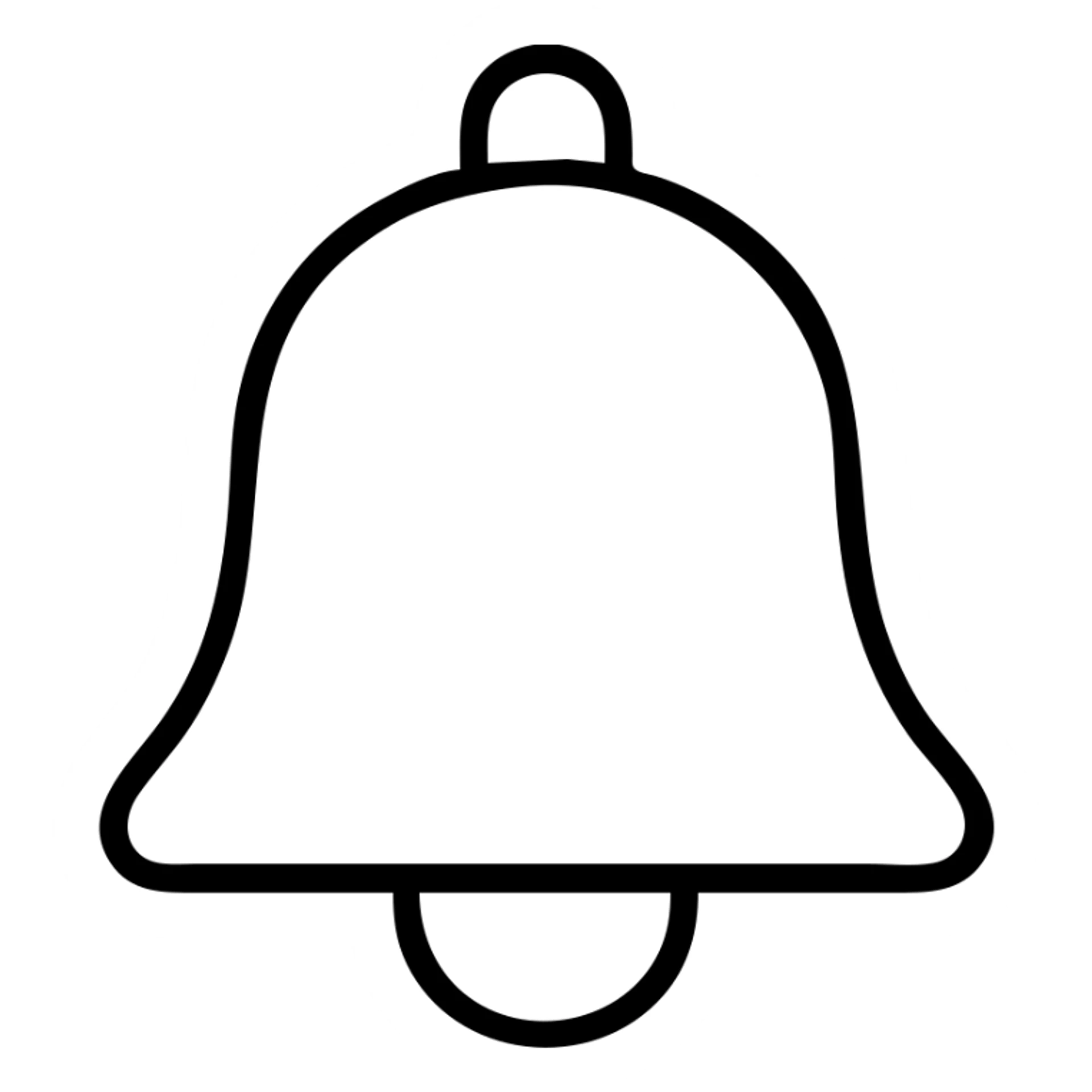 a bell icon with black outline and no fill sticker