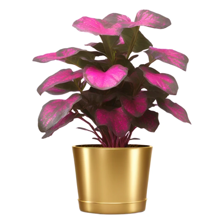 Hippo Hypoestes pink in gold planter sticker