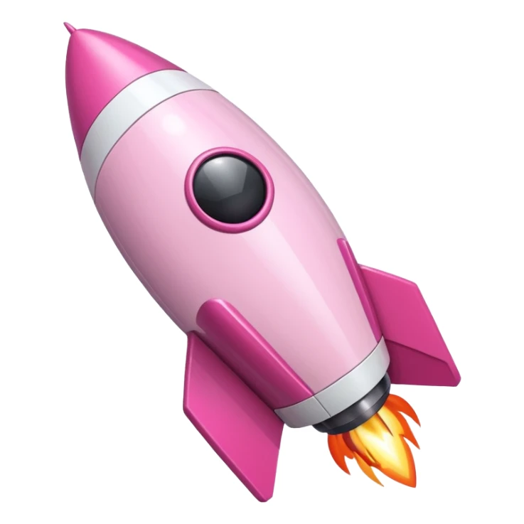 mix light pink dark pink and white girly phone ui rocket sticker