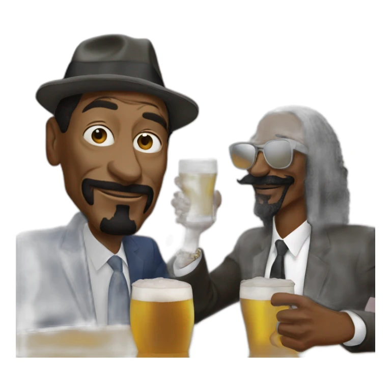 snoop dogg having a beer with Sarkozy sticker