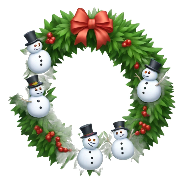 Wreath of snowmen sticker
