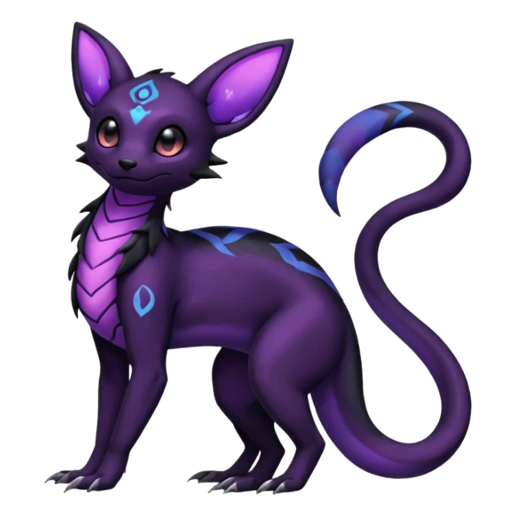 Nebulae Salandit-Umbreon-Fakémon-hybrid-creature (full body)  sticker