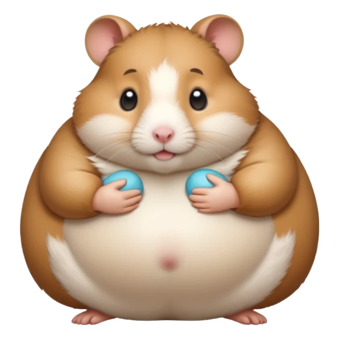 fat hamster holding pregnant belly sticker