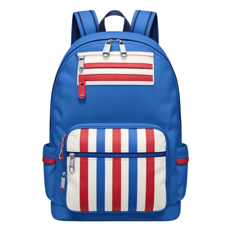 blue backpack with tommyjeans logo like american flag sticker