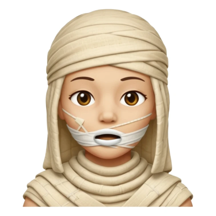 The mummy girl with her mouth closed sticker