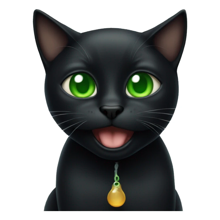 Black cat with green eyes farting sticker