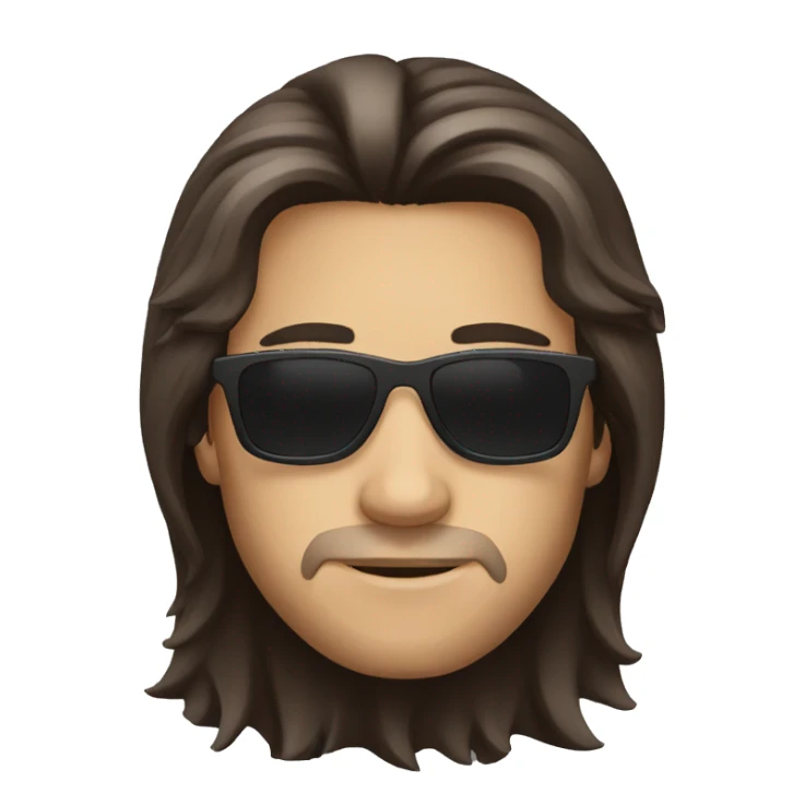 Darkbrown Long hair, male, sunglasses sticker