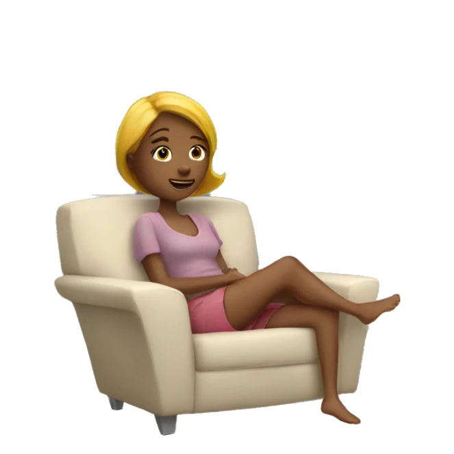 Girl relax watch TV sticker