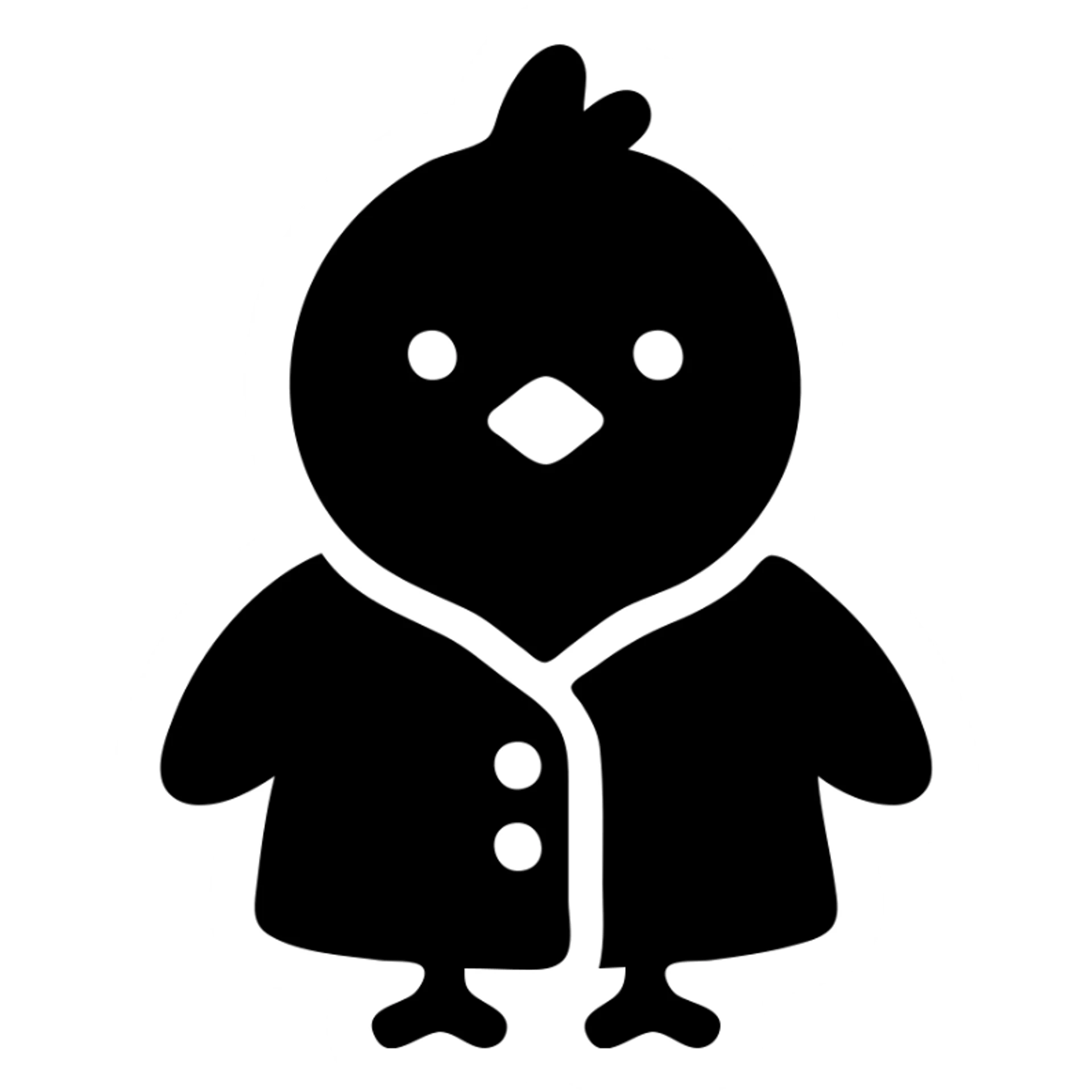 chick wearing a coat, minimal and clear, sticker style sticker