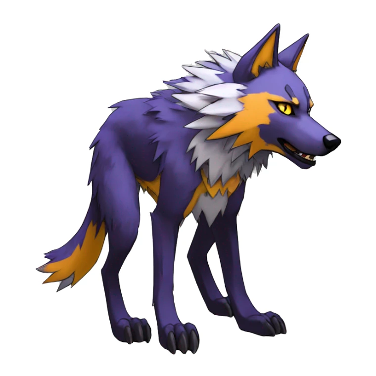 Edgy Colorful Digimon-Fakemon-Wolf with edgy markings full body sticker