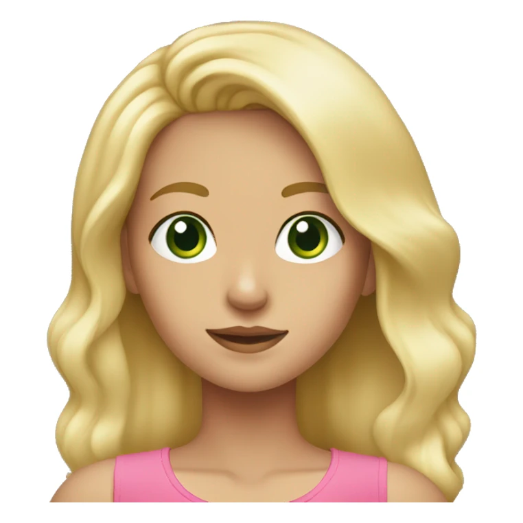 blonde girl with green eyes pink top  sticker