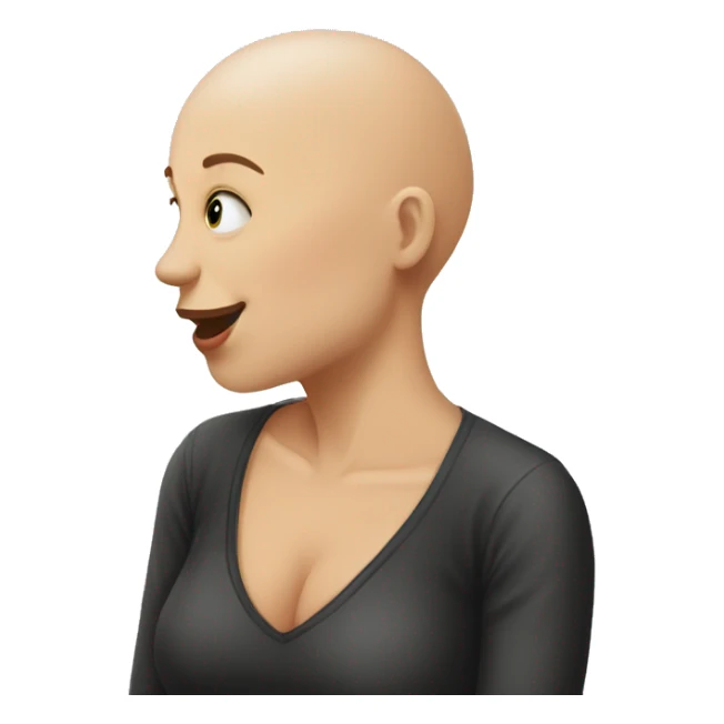 Bald man kissing brunette woman  sticker
