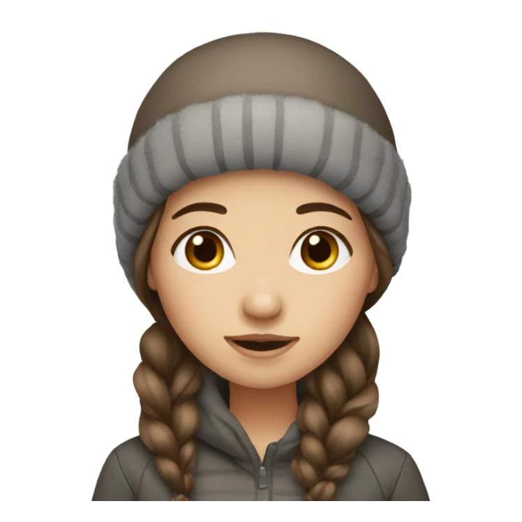 Girl long brown hair Winter  sticker