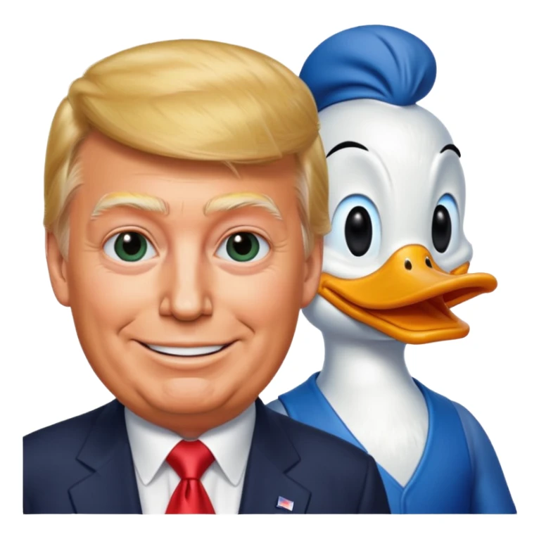 donald trump with donald duck sticker