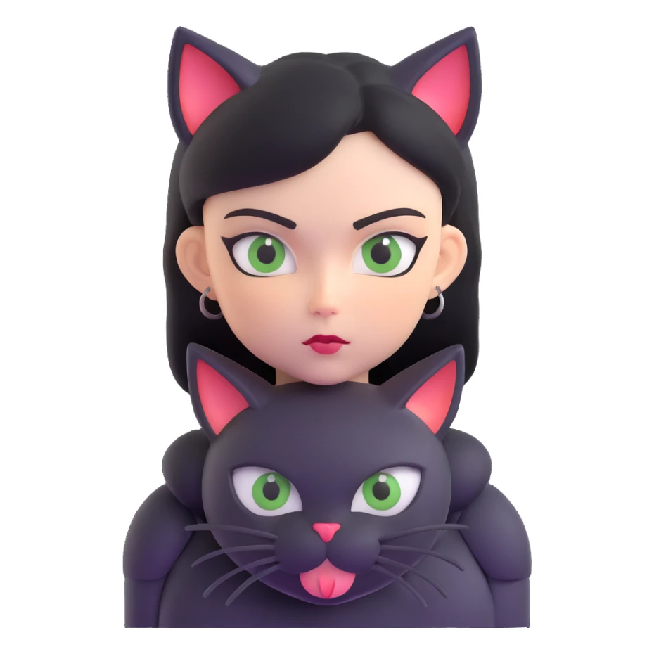 evil British cat-woman sticker
