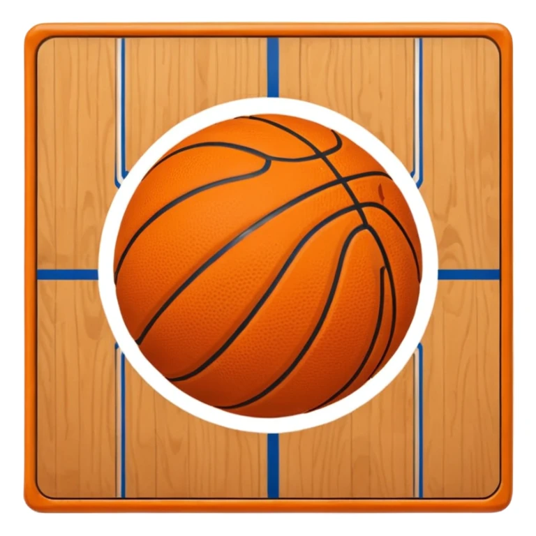 basketball being bounce on basketball court sticker