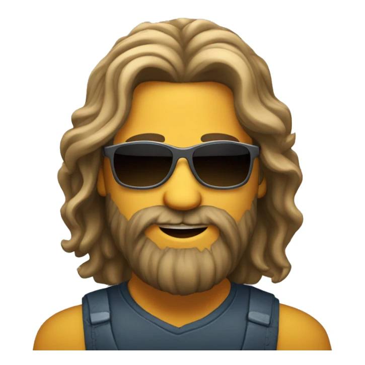 A man with long hair and Beard with sunglass happy gypsi styl sticker