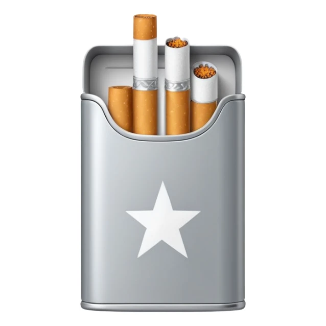 7 stars grey shining cigaret pack with a few little cigaret inside sticker