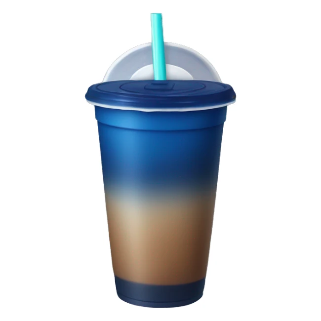 Dark blue ombré drink in plastic cup with a straw and lid with no face just a cup sticker