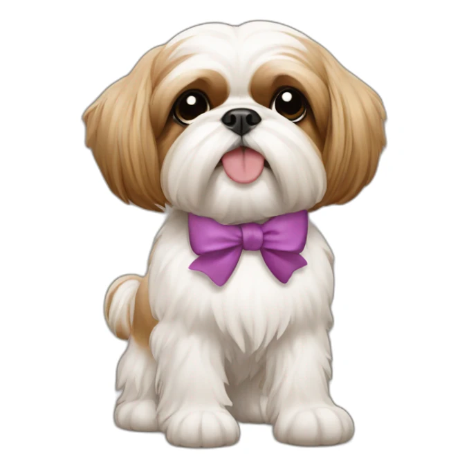 Dog Shih Tzu with a bow on his head full-body sticker