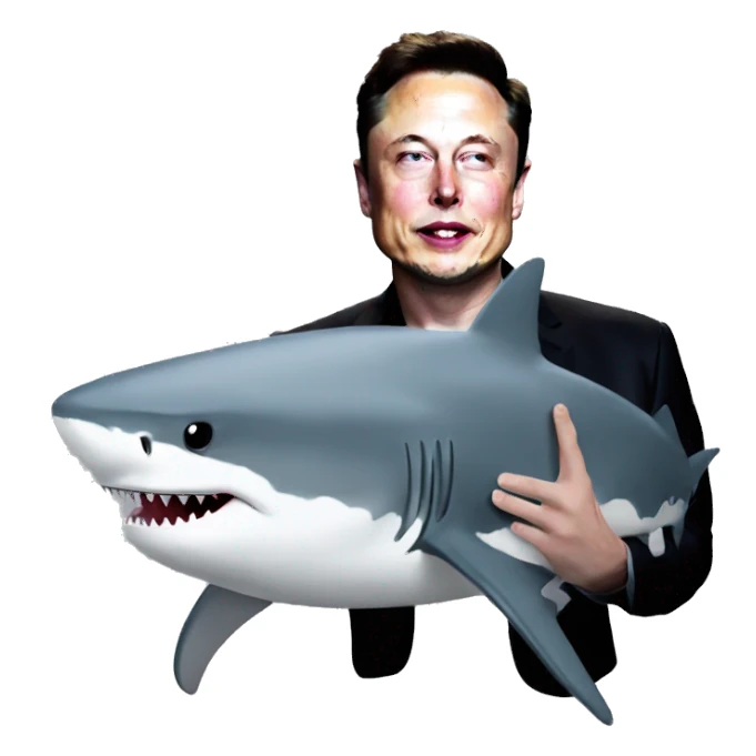 Elon musk and a shark sticker