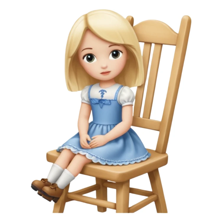 Blonde Doll Sitting On The Chair sticker
